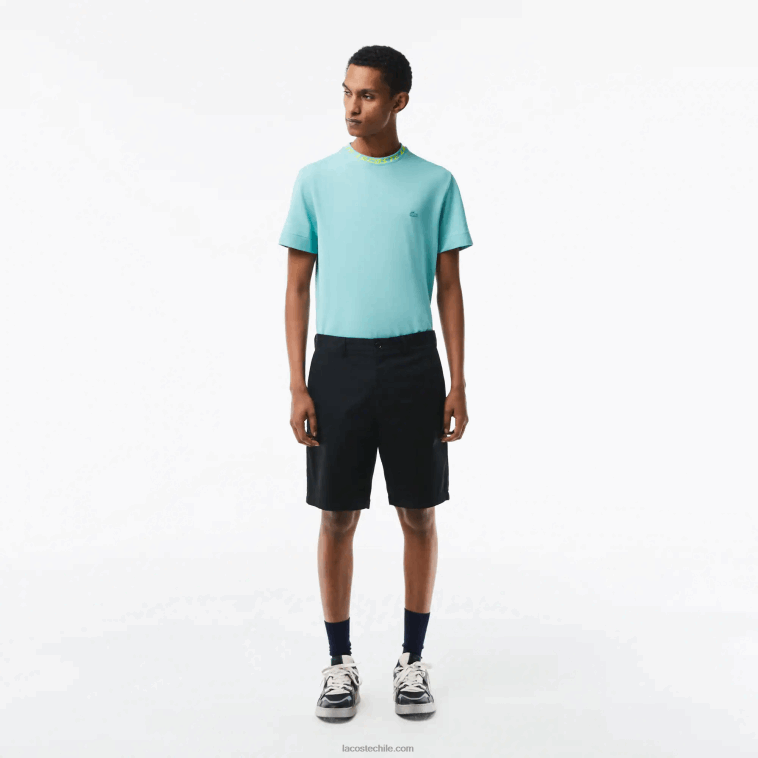 hombres Lacoste negro 031 Bermudas regular fit de algodón orgánico elástico N6XZ2435