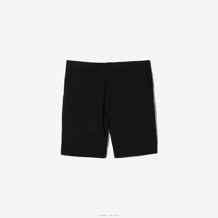 hombres Lacoste negro 031 Bermudas regular fit de algodón orgánico elástico N6XZ2435
