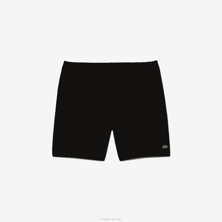 hombres Lacoste negro 031 Shorts de felpa cepillada de algodón orgánico - talla grande - grande N6XZ2463