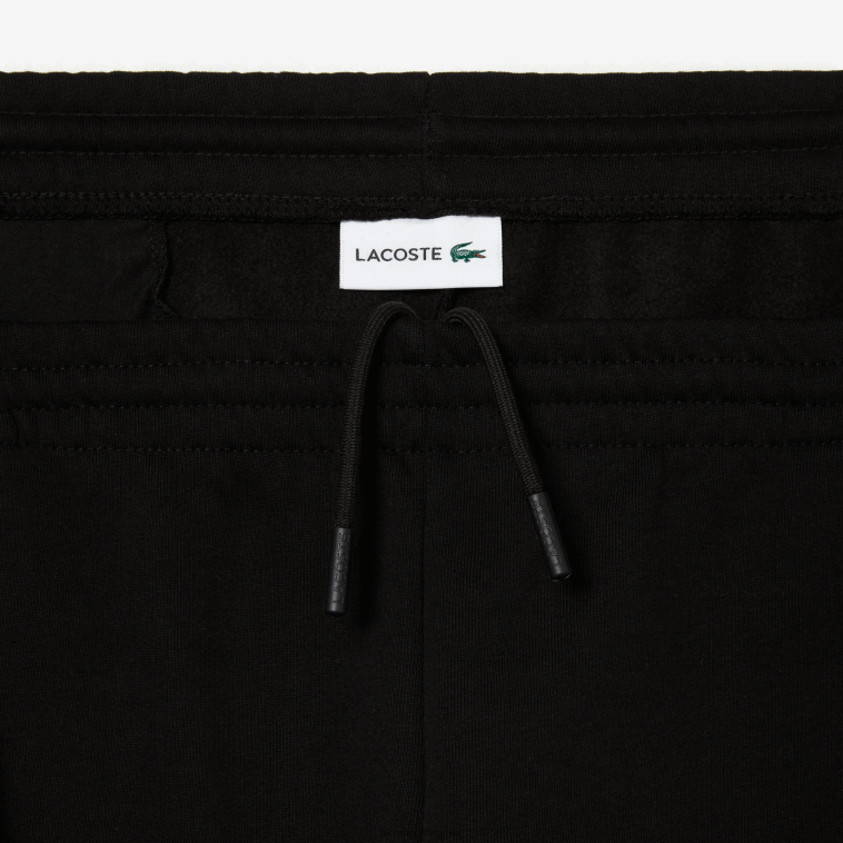 hombres Lacoste negro 031 Shorts de felpa cepillada de algodón orgánico - talla grande - grande N6XZ2463