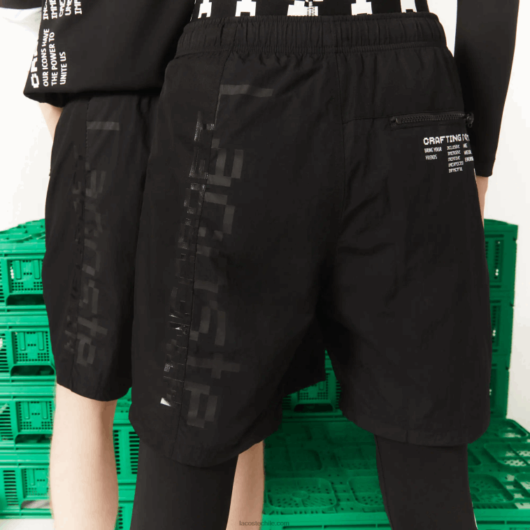 hombres Lacoste negro 031 bermudas de nailon live x minecraft N6XZ21634