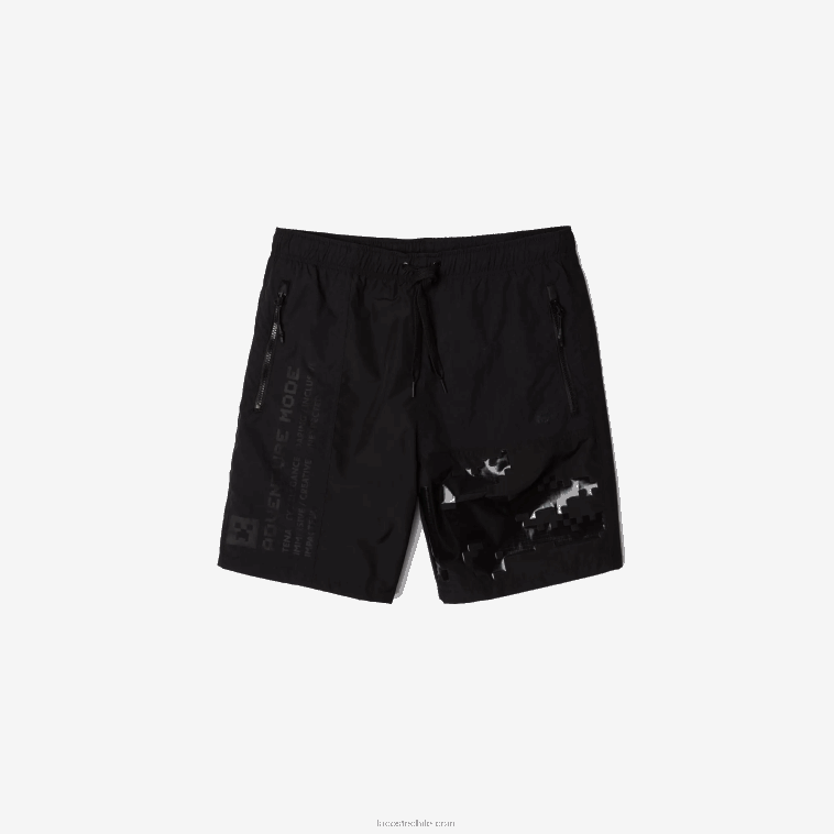 hombres Lacoste negro 031 bermudas de nailon live x minecraft N6XZ21634