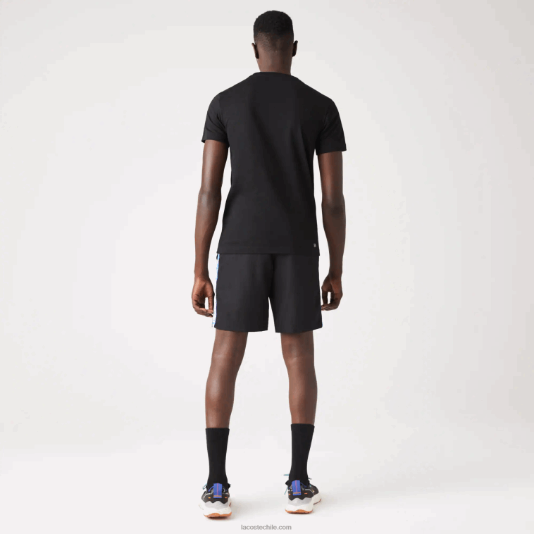 hombres Lacoste negro 031 pantalones cortos deportivos de tenis de tafetán N6XZ21332