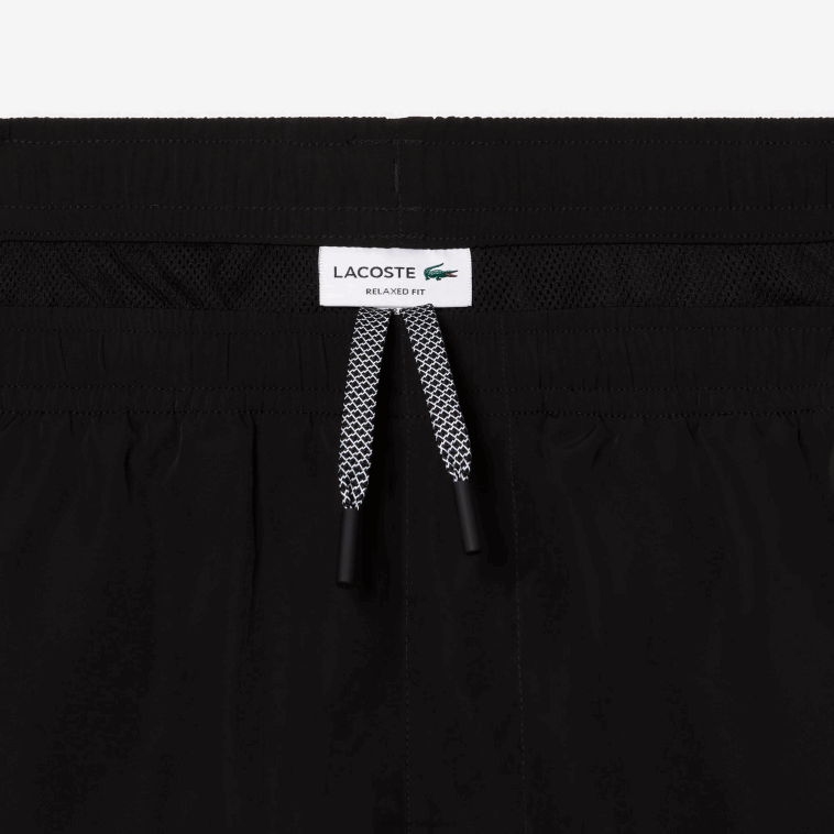 hombres Lacoste negro 031 pantalones cortos impermeables N6XZ2465