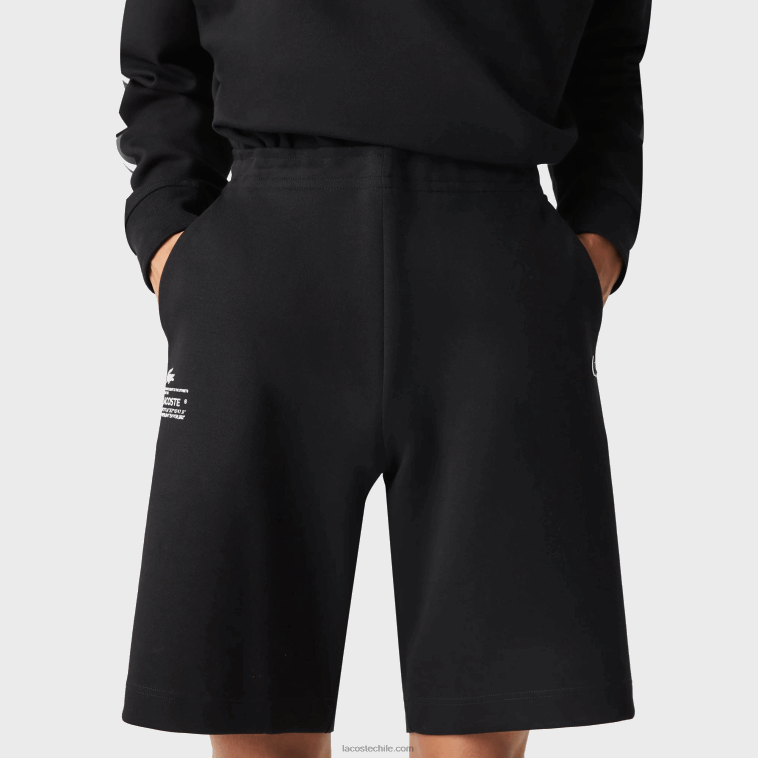 hombres Lacoste negro 031 shorts con estampado reflectante N6XZ21354