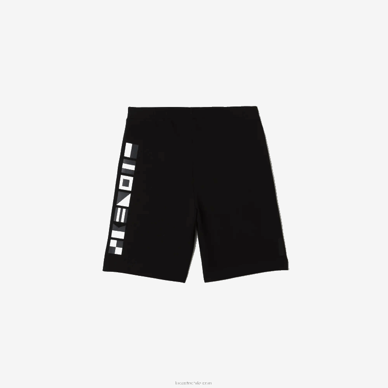 hombres Lacoste negro 031 shorts con estampado reflectante N6XZ21354