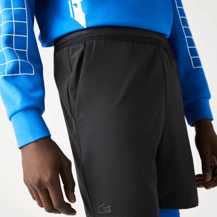 hombres Lacoste negro azul 985 shorts deportivos 3 en 1 con forro incorporado N6XZ21423