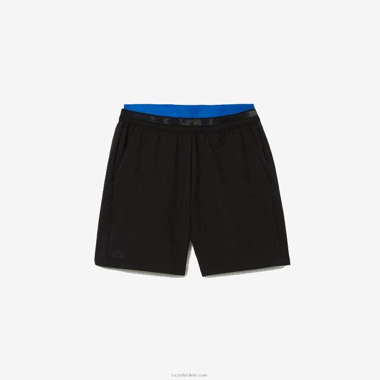 hombres Lacoste negro azul 985 shorts deportivos 3 en 1 con forro incorporado N6XZ21423