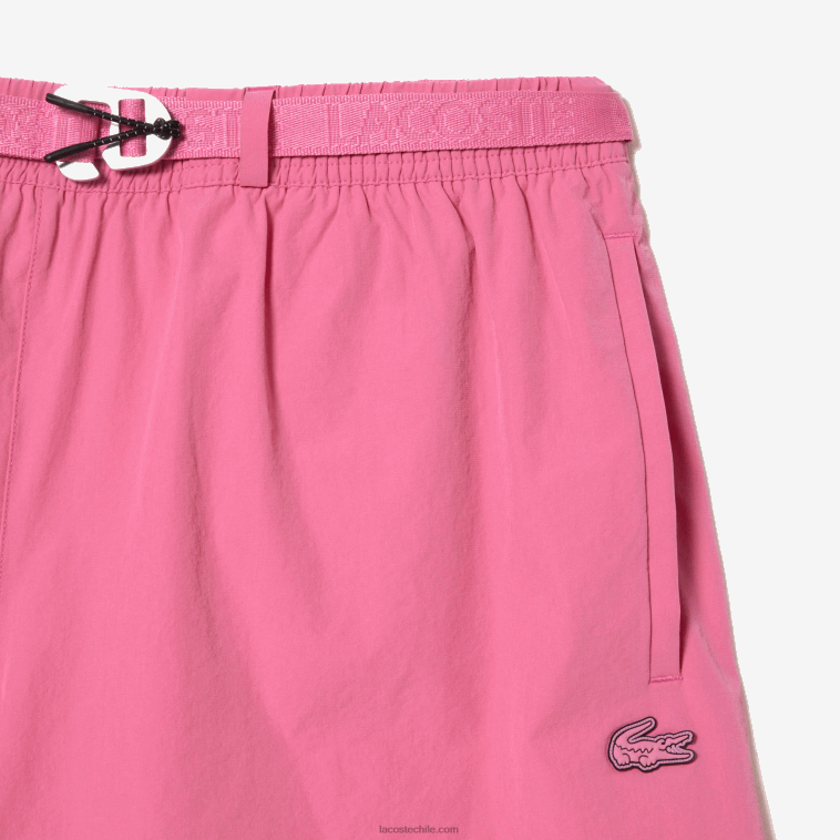 hombres Lacoste rosa 2r3 bañador de secado rápido con franja del logo N6XZ2527