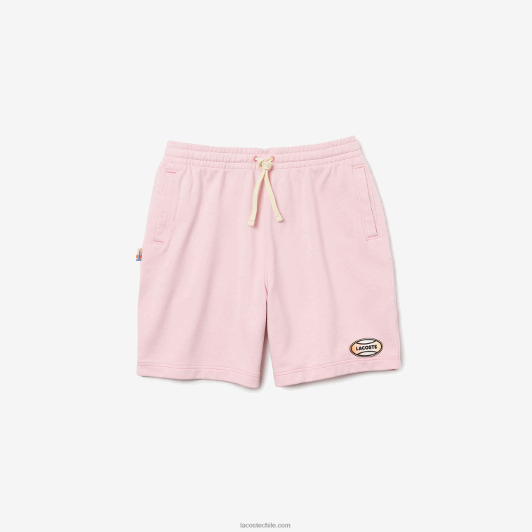 hombres Lacoste rosa shorts de felpa de algodón con motas vivas N6XZ21611