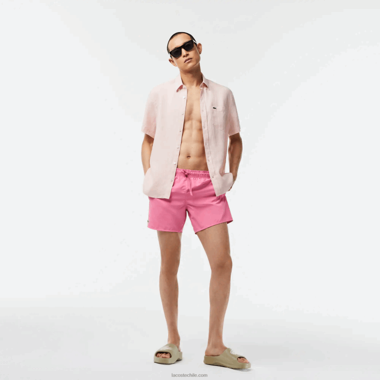 hombres Lacoste rosa verde w4i shorts de baño ligeros de secado rápido N6XZ2533
