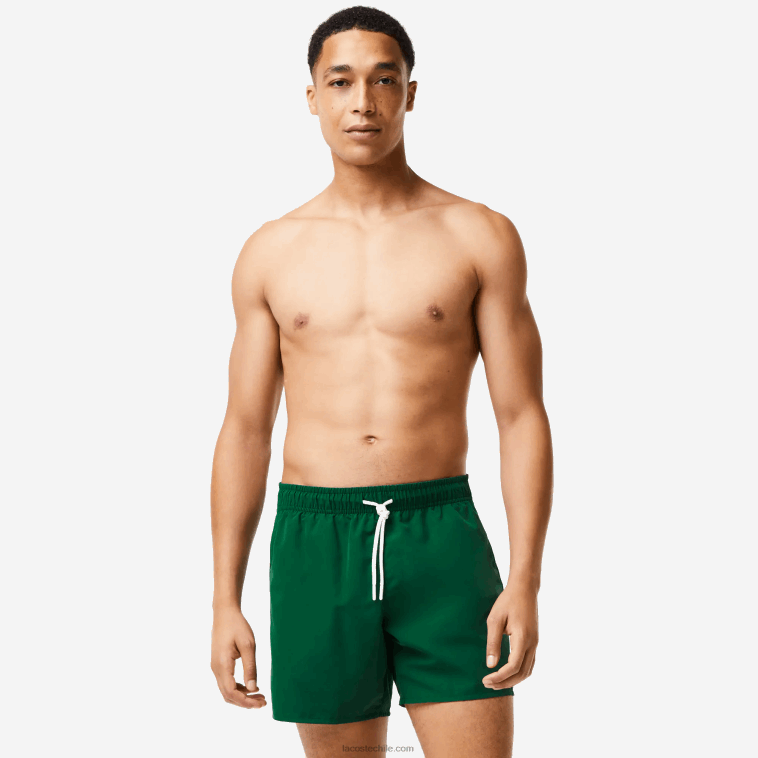 hombres Lacoste verde azul marino 381 shorts de baño ligeros de secado rápido N6XZ2540