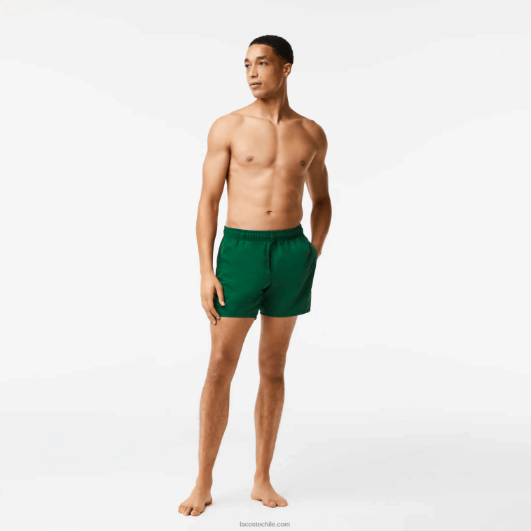 hombres Lacoste verde azul marino 381 shorts de baño ligeros de secado rápido N6XZ2540