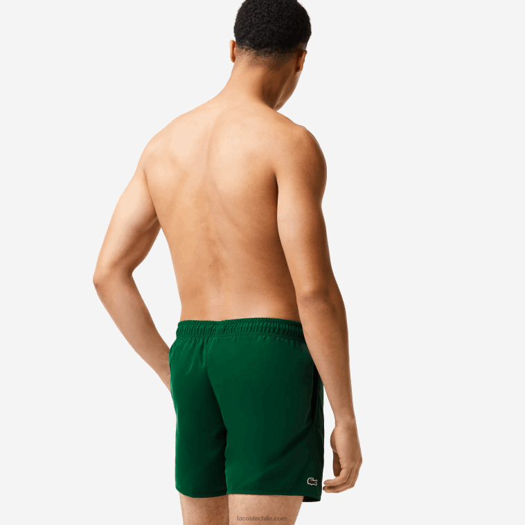 hombres Lacoste verde azul marino 381 shorts de baño ligeros de secado rápido N6XZ2540
