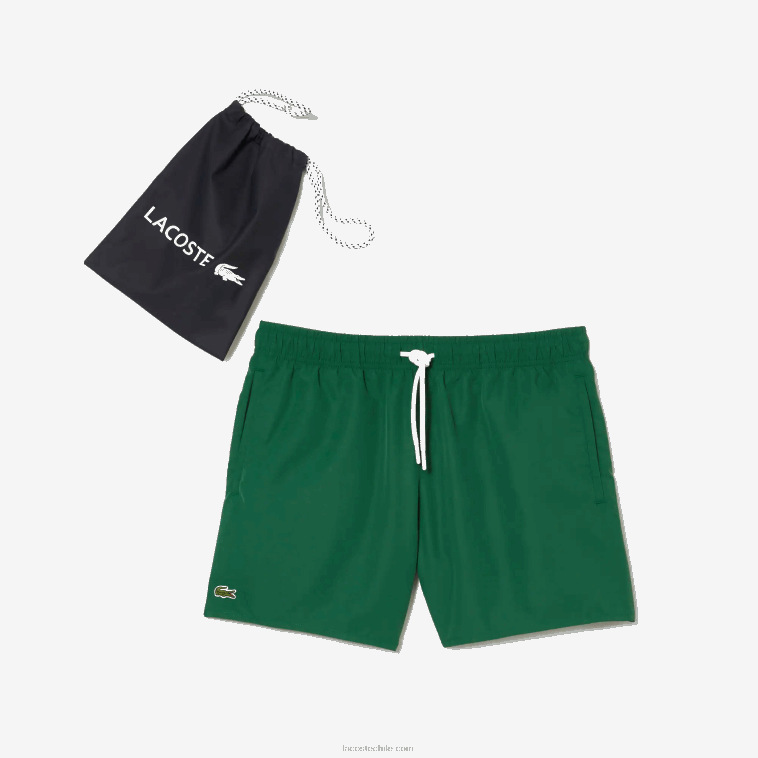 hombres Lacoste verde azul marino 381 shorts de baño ligeros de secado rápido N6XZ2540