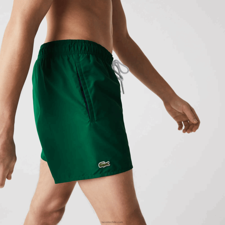hombres Lacoste verde azul marino 381 shorts de baño ligeros de secado rápido N6XZ2540