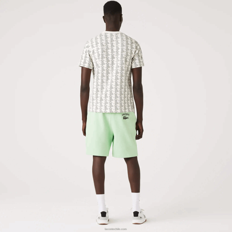 hombres Lacoste verde ji shorts de felpa con estampado live heritage N6XZ21585