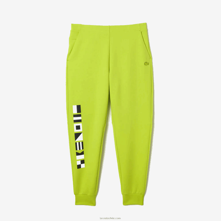 hombres Lacoste amarillo 90v pantalones de chándal con estampado reflectante N6XZ21046