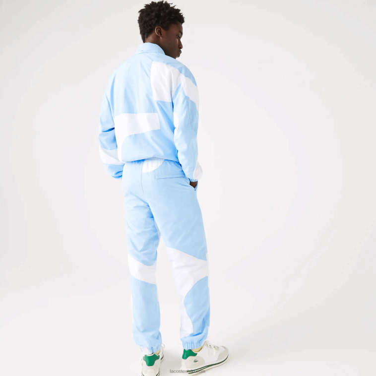 hombres Lacoste azul blanco e7b pantalones de chándal con estampado Heritage N6XZ21071
