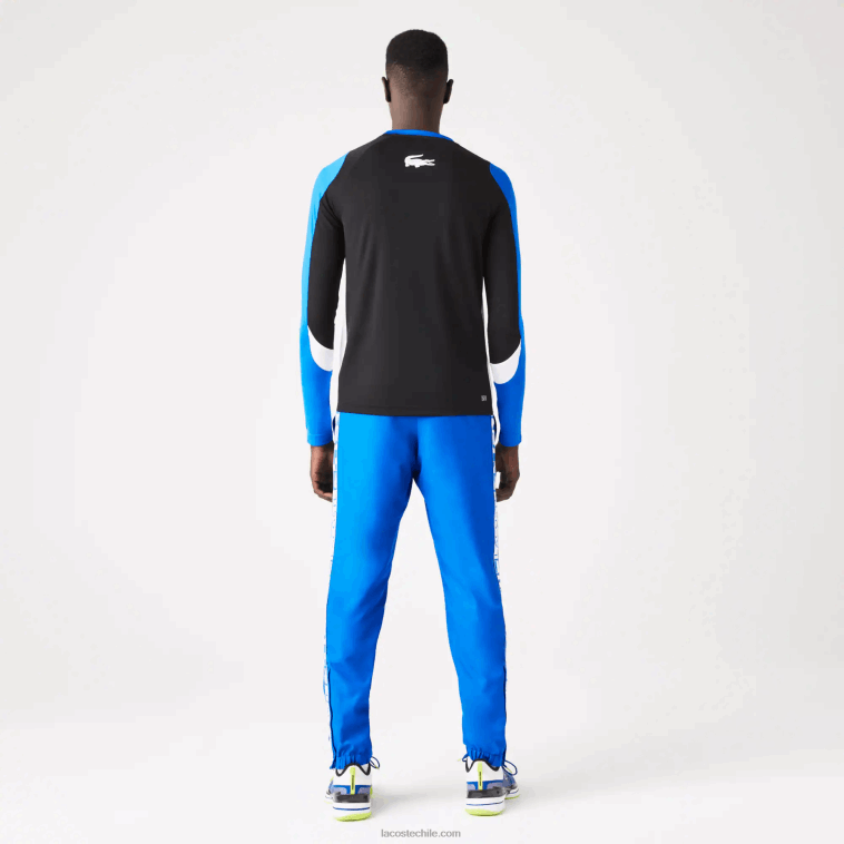 hombres Lacoste azul k1q pantalones deportivos de tenis con estampado lateral N6XZ21087