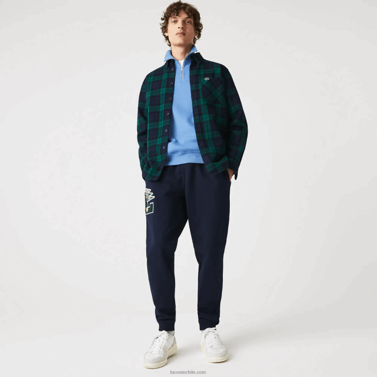 hombres Lacoste azul marino 166 pantalones de chándal de forro polar con insignia de banderines l N6XZ21168 hombres Lacoste azul marino 166 pantalones de chándal de forro polar con insignia de banderines l N6XZ21168