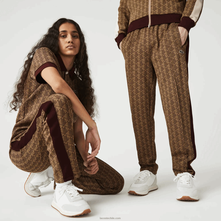 hombres Lacoste beige burdeos mkj pantalones de chándal en vivo con monograma en jacquard N6XZ21186 hombres Lacoste beige burdeos mkj pantalones de chándal en vivo con monograma en jacquard N6XZ21186