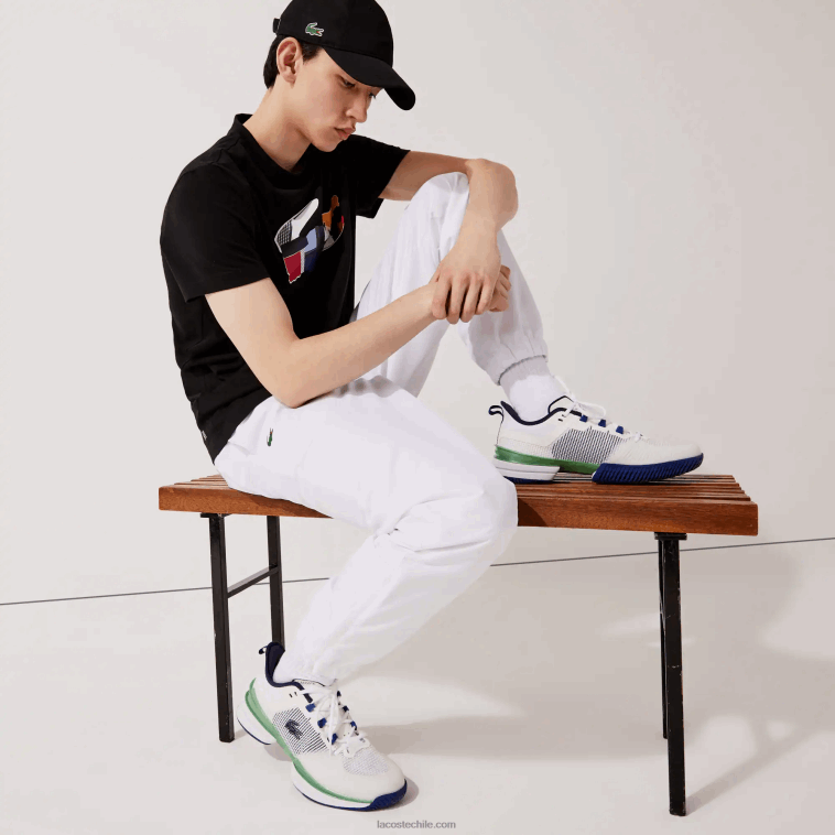 hombres Lacoste blanco 001 pantalones deportivos de tejido ligero N6XZ2549