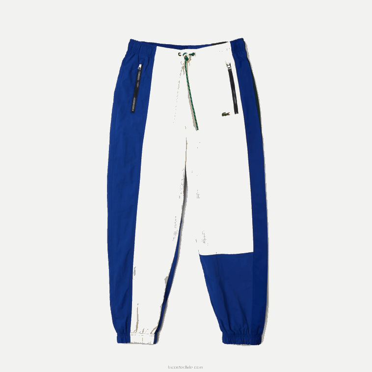 hombres Lacoste blanco azul verde x53 pantalones de chándal ligeros con bloques de colores vivos N6XZ21150