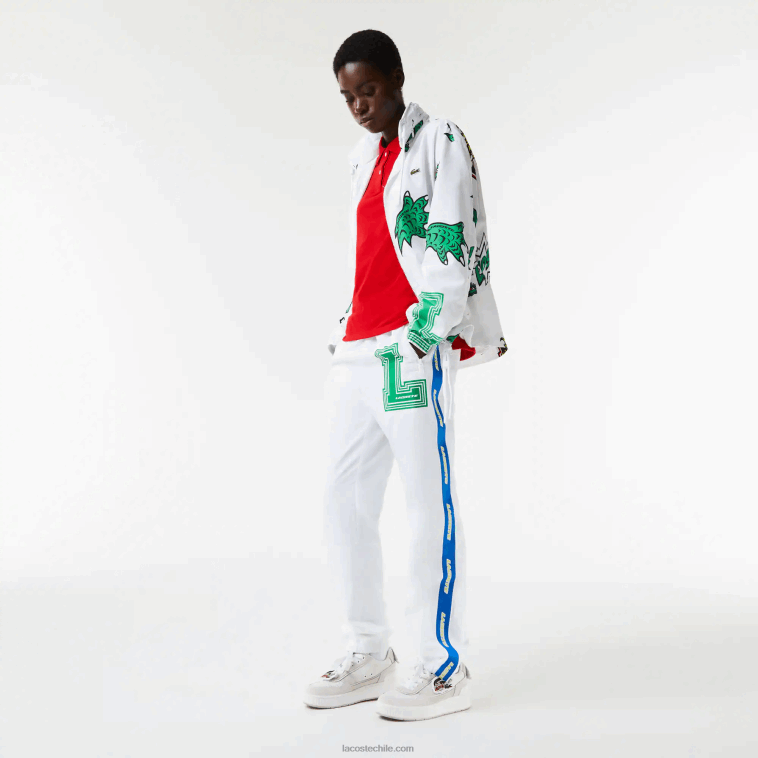 hombres Lacoste blanco sbh pantalones de chándal repelentes al agua N6XZ21085
