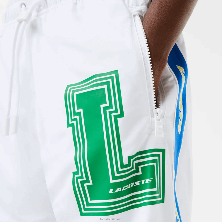 hombres Lacoste blanco sbh pantalones de chándal repelentes al agua N6XZ21085