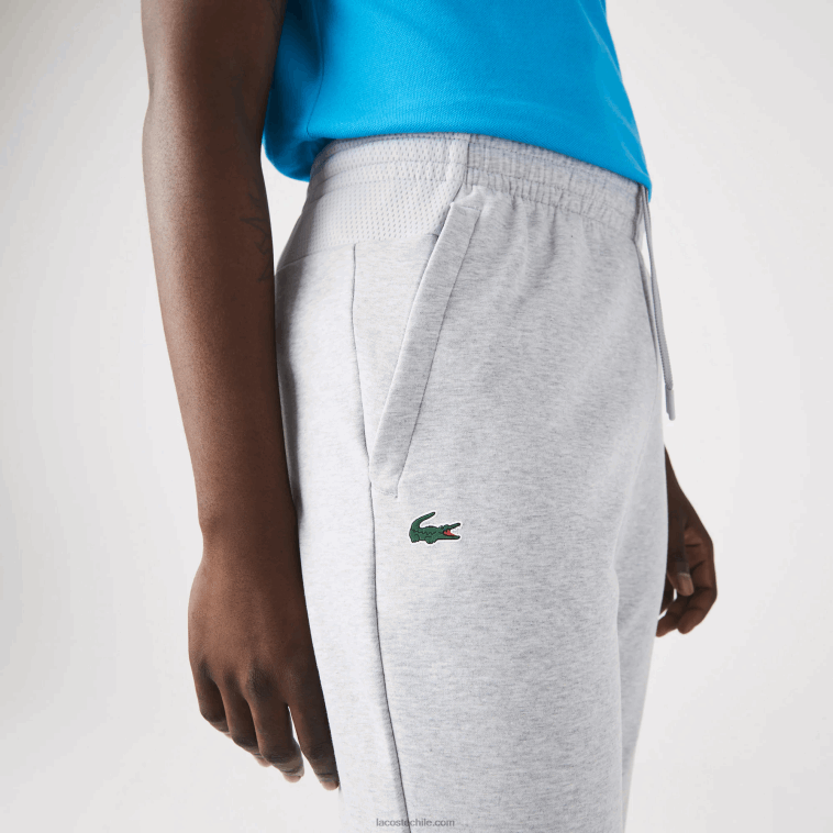 hombres Lacoste chino gris claro 9ya pantalones deportivos con paneles de malla N6XZ21020
