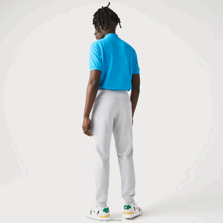 hombres Lacoste chino gris claro 9ya pantalones deportivos con paneles de malla N6XZ21020