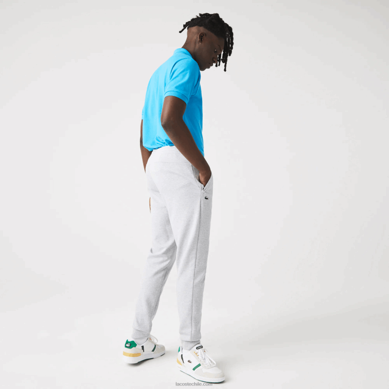 hombres Lacoste chino gris claro 9ya pantalones deportivos con paneles de malla N6XZ21020