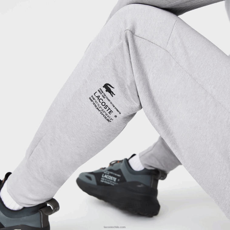 hombres Lacoste chino gris claro 9ya pantalones deportivos de dos capas N6XZ21073