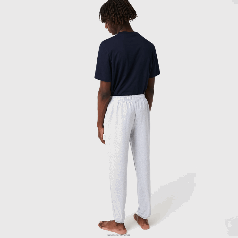 hombres Lacoste gris chino verde y9k joggers de felpa de algodón N6XZ21475
