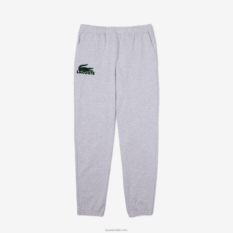 hombres Lacoste gris chino verde y9k joggers de felpa de algodón N6XZ21475