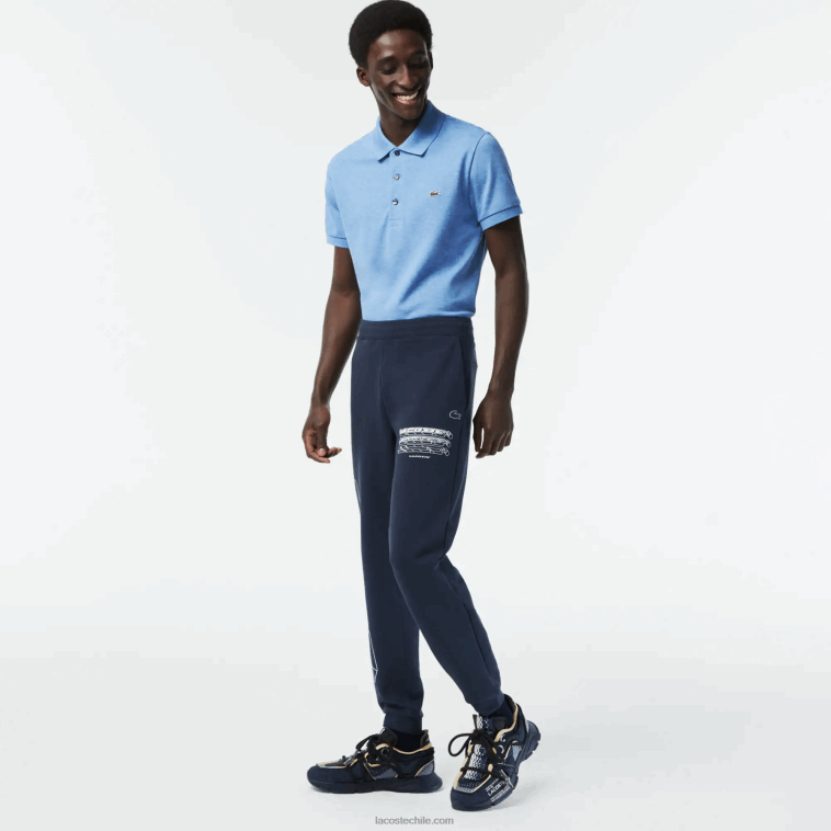 hombres Lacoste kxe azul pantalones de chándal ajustados N6XZ2344
