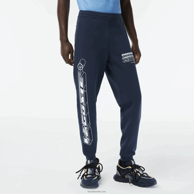 hombres Lacoste kxe azul pantalones de chándal ajustados N6XZ2344