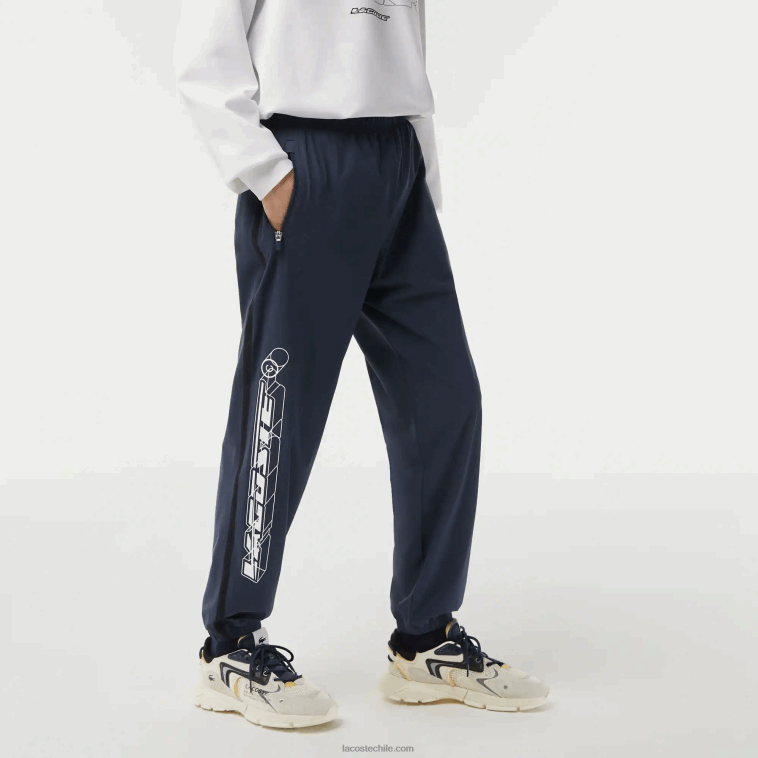 hombres Lacoste kxe azul pantalones de chándal elásticos e impermeables N6XZ2336