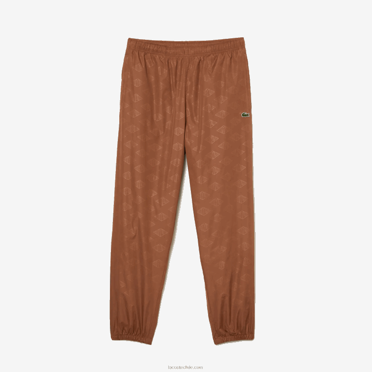 hombres Lacoste lfa marrón claro pants con monograma estampado N6XZ2317