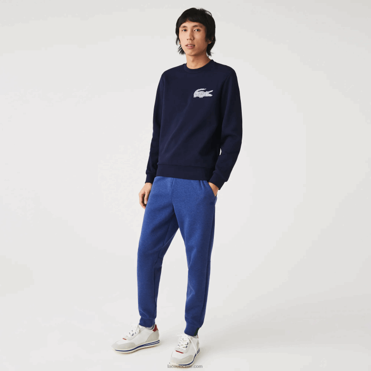 hombres Lacoste lomo azul hjd pantalones de chándal slim fit en mezcla de algodón jaspeado N6XZ21140 hombres Lacoste lomo azul hjd pantalones de chándal slim fit en mezcla de algodón jaspeado N6XZ21140