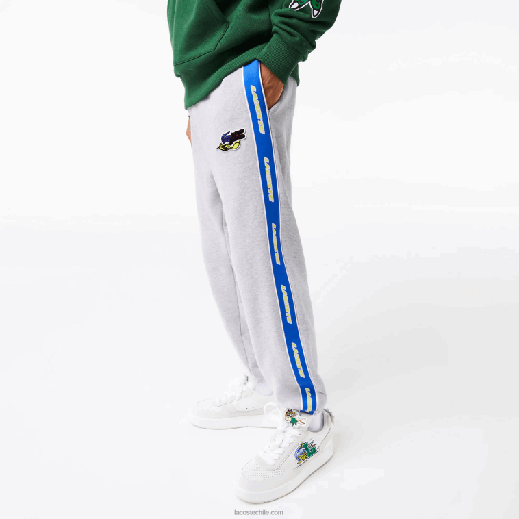 hombres Lacoste lomo gris cca pantalones de chándal con logo N6XZ21027