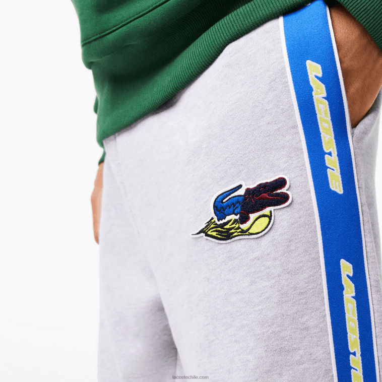 hombres Lacoste lomo gris cca pantalones de chándal con logo N6XZ21027