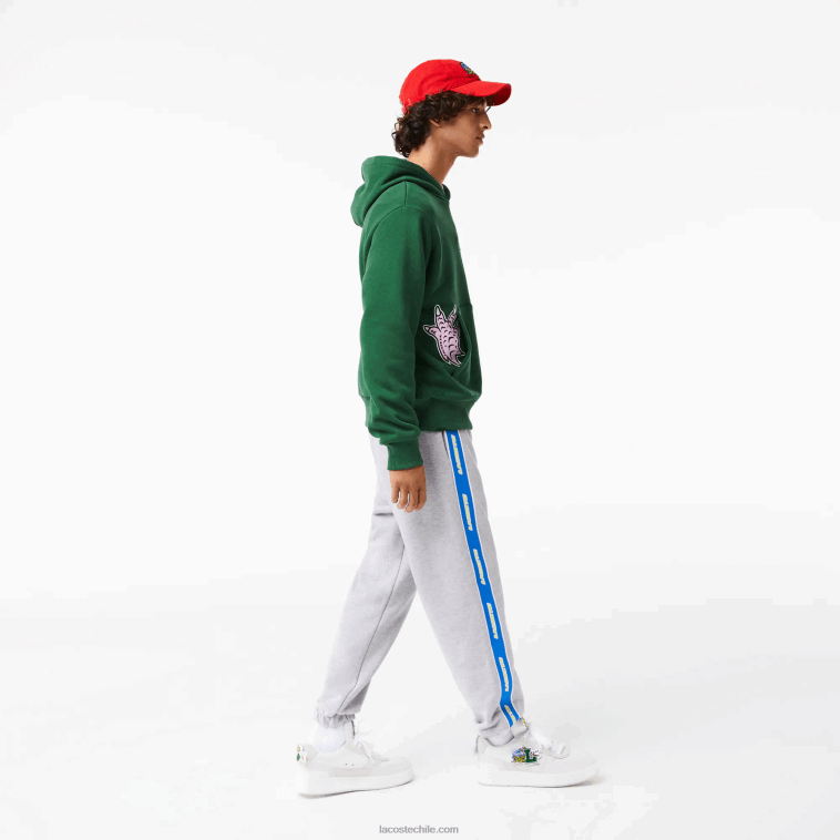 hombres Lacoste lomo gris cca pantalones de chándal con logo N6XZ21027