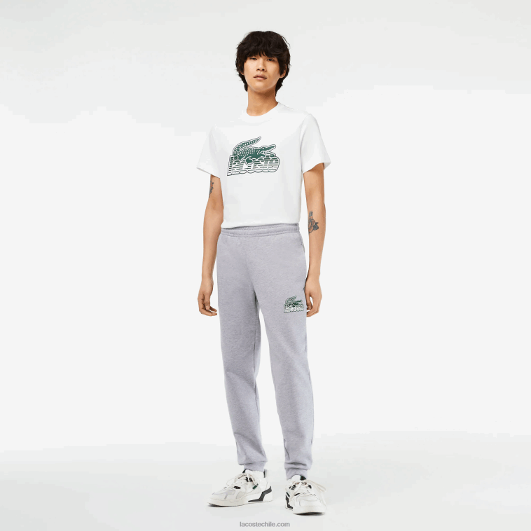 hombres Lacoste lomo gris cca pantalones de chándal sin cepillar N6XZ2308
