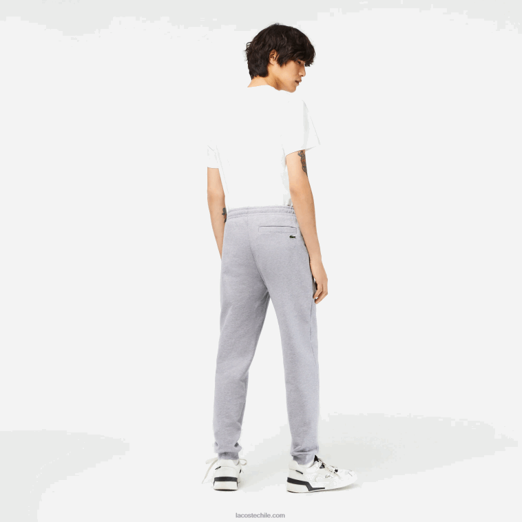 hombres Lacoste lomo gris cca pantalones de chándal sin cepillar N6XZ2308
