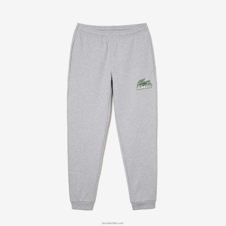 hombres Lacoste lomo gris cca pantalones de chándal sin cepillar N6XZ2308