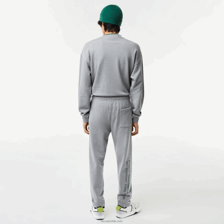 hombres Lacoste lomo gris yrd pantalones deportivos estampados N6XZ21012