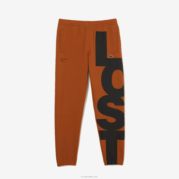 hombres Lacoste marrón 3pb pantalones de chándal con letras en contraste N6XZ21037
