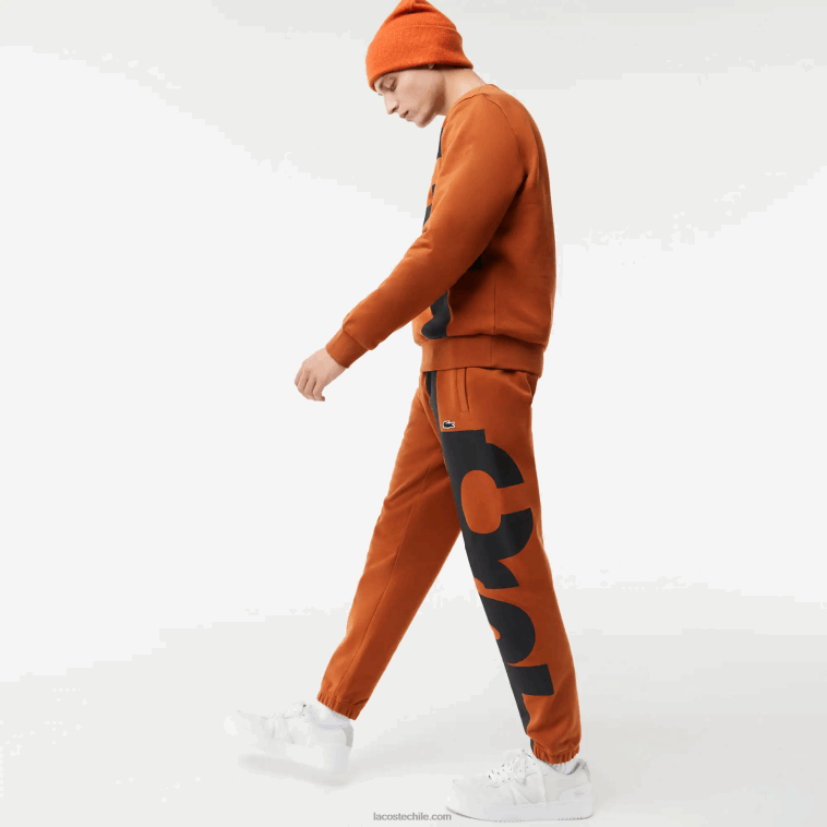 hombres Lacoste marrón 3pb pantalones de chándal con letras en contraste N6XZ21037